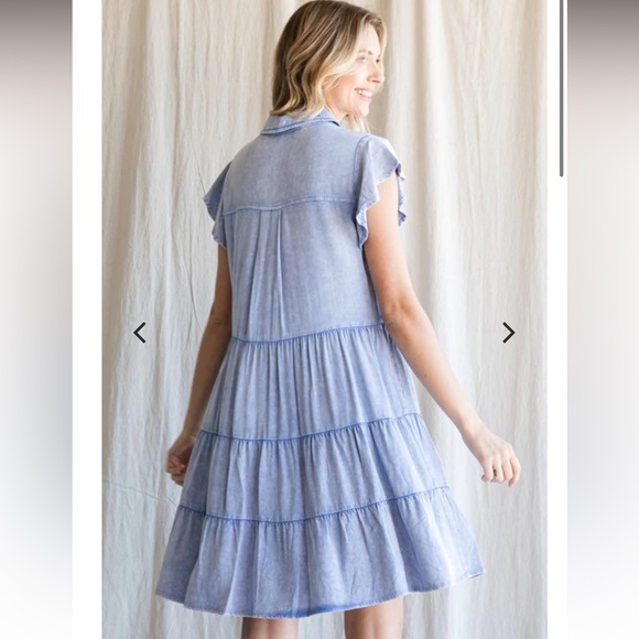 NWT - Jodifil tiered button down dress with pockets - Size 2X - Picture 2 of 7